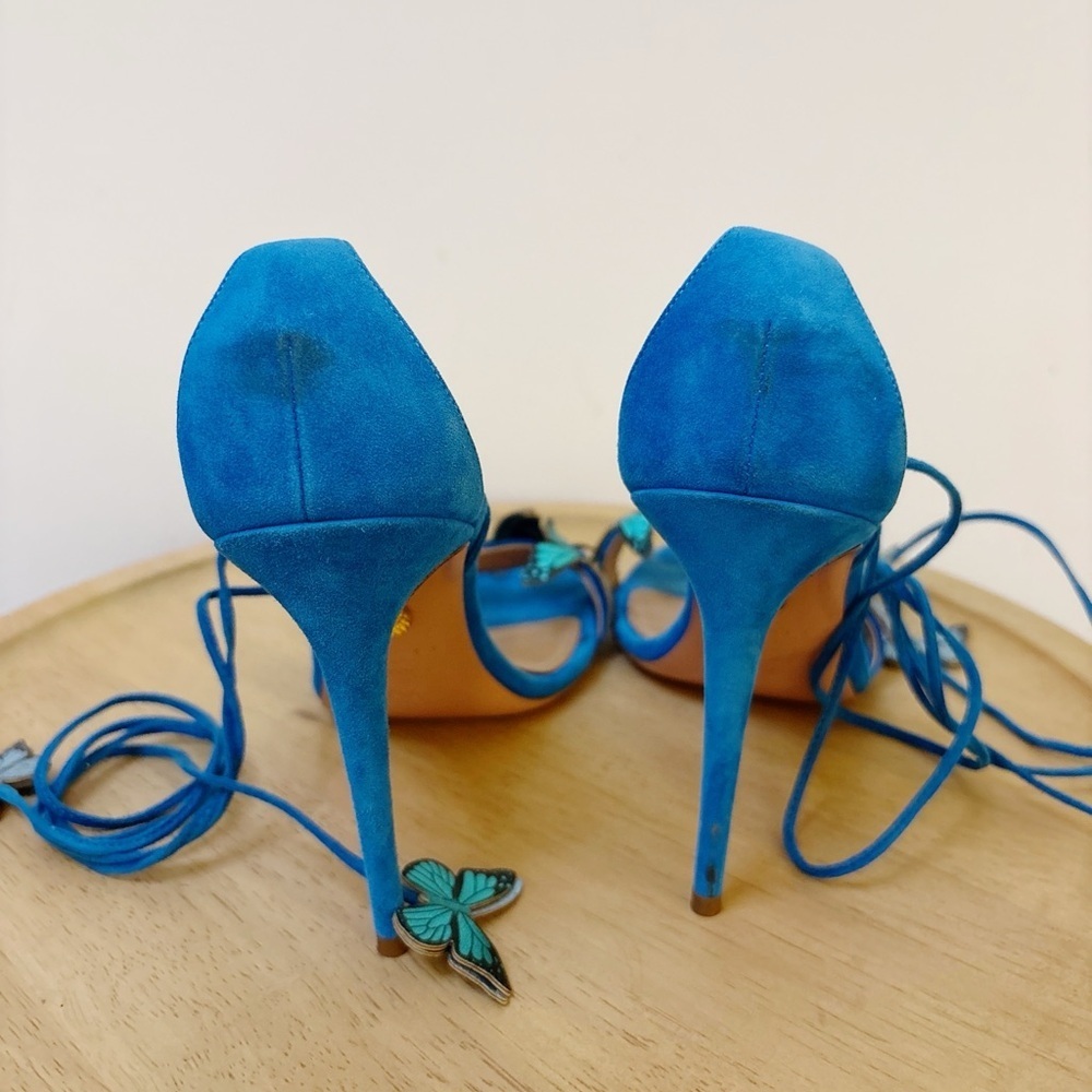 Aquazzura Papillon Butterfly 105 Suede Heels - Picture 11 of 11